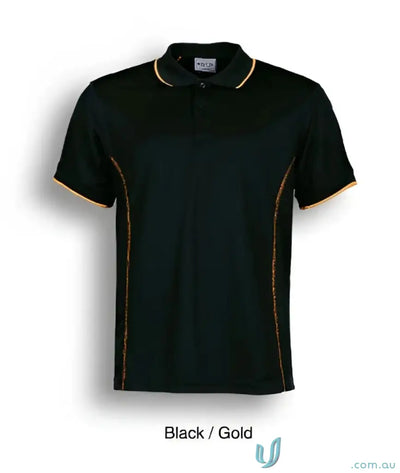 Bocini CP0910 Stitch Polo - Large Sizes in Black/Gold