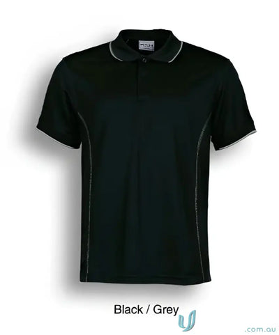 Bocini CP0910 Stitch Polo - Large Sizes in Black/Grey