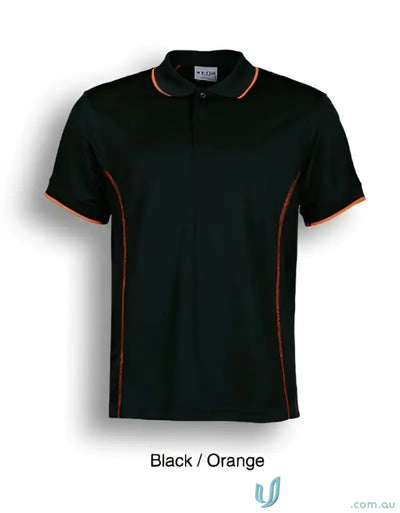 Bocini CP0910 Stitch Polo - Large Sizes in Black/Orange