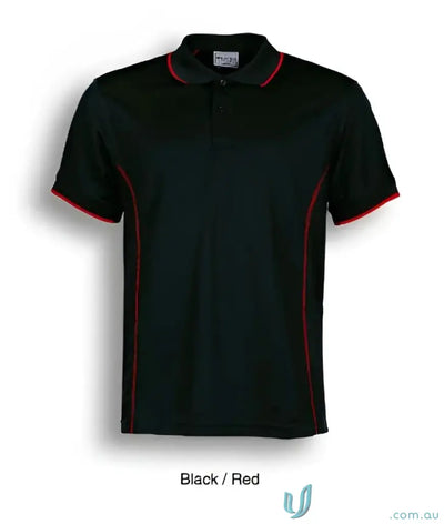 Bocini CP0910 Stitch Polo - Large Sizes in Black/Red