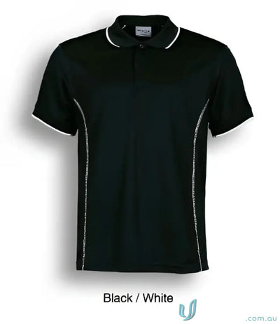 Bocini CP0910 Stitch Polo - Large Sizes in Black/White