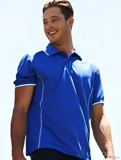 Bocini CP0910 Stitch Polo - Large Sizes in Royal/White front product image