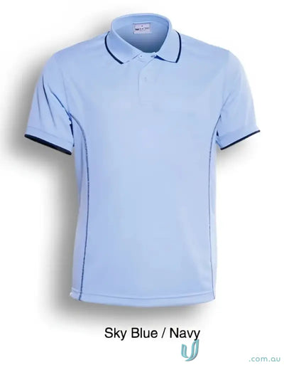 Bocini CP0910 Stitch Polo - Large Sizes in Sky Blue/Navy