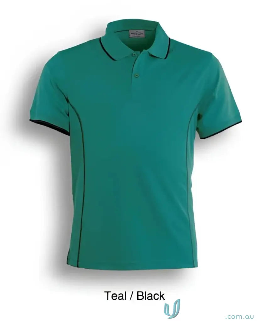 Bocini CP0910 Stitch Polo - Large Sizes in Teal/Black