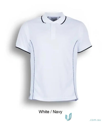 Bocini CP0910 Stitch Polo - Large Sizes in White/Navy
