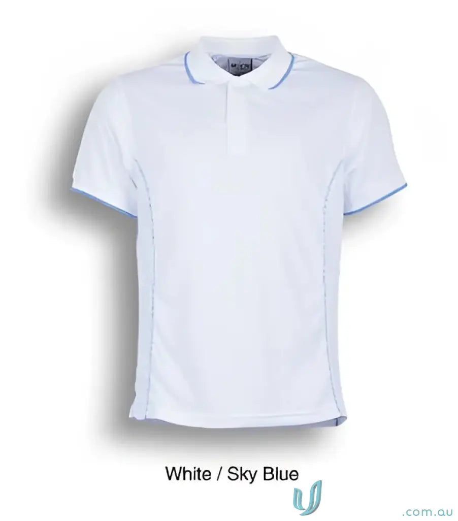 Bocini CP0910 Stitch Polo - Large Sizes in White/Sky