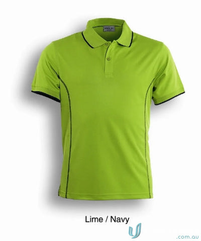 Bocini CP0910 Stitch Polo in Lime/Navy