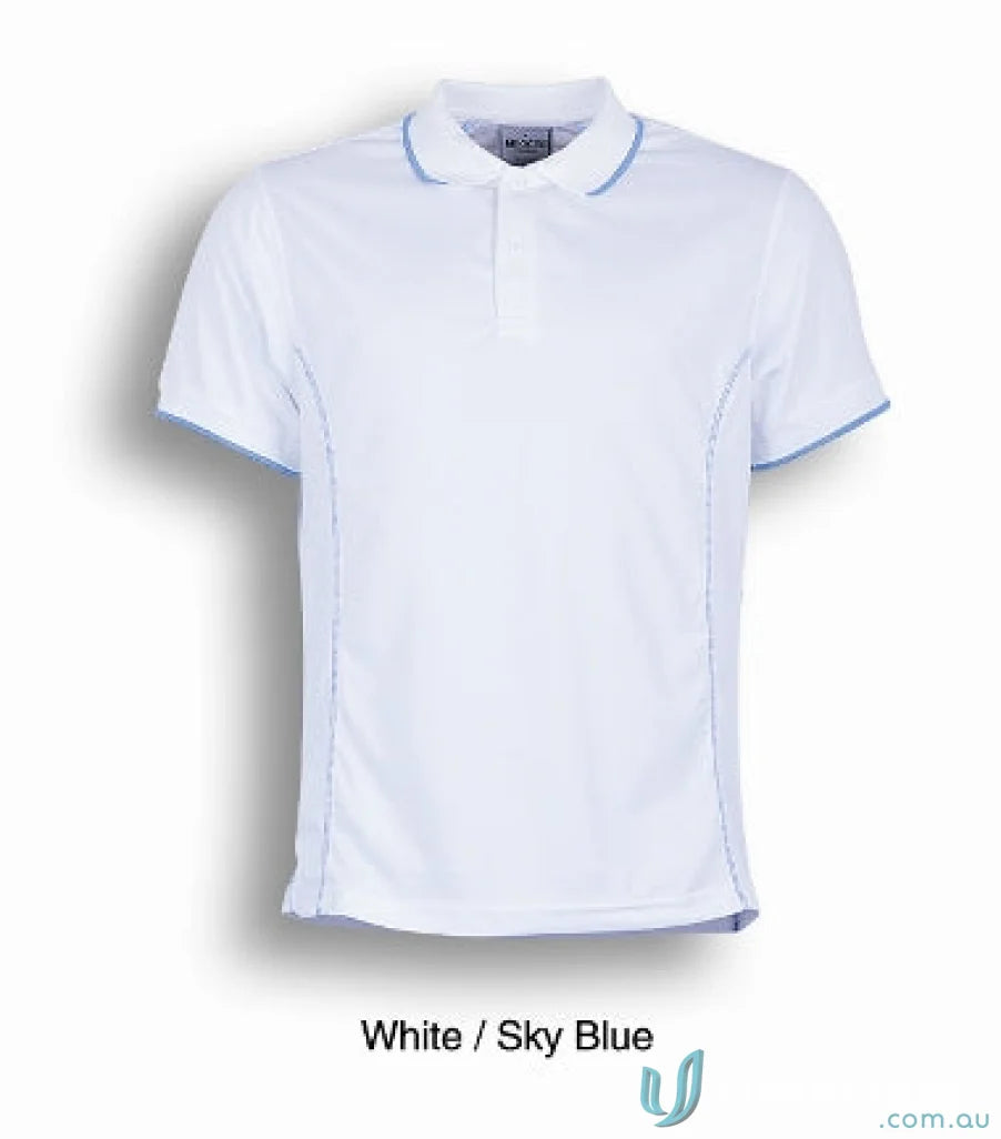 Bocini CP0910 Stitch Polo in White/Sky
