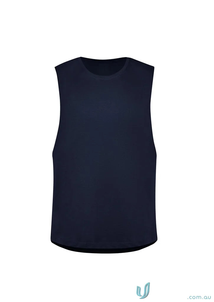 Navy blue Mens Streetworx Sleeveless Tee with drop armholes for streetwear style