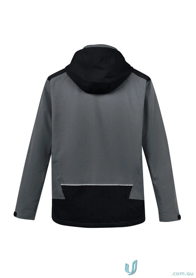 Gray and black Streetworx Stretch Waterproof Jacket with quick-close cuff adjusters