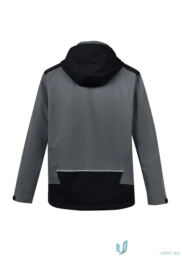 Gray and black Streetworx Stretch Waterproof Jacket with quick-close cuff adjusters
