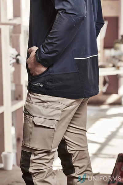 Workwear outfit featuring Streetworx Stretch Waterproof Jacket with quick-close cuff adjusters