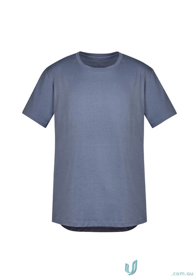 Blue Streetworx Tee Shirt in breathable cotton slim fit with a curved hem modern tee style