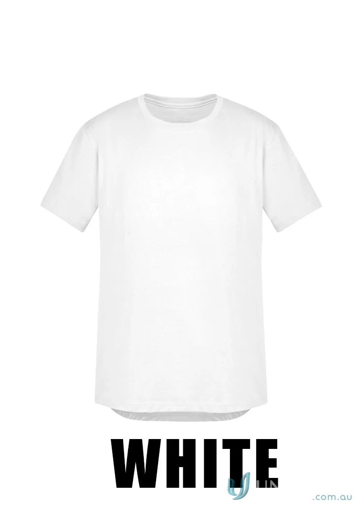 White streetworx tee shirt with breathable cotton slim fit and curved hem modern tee