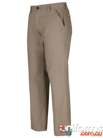 Khaki-colored Stretch Canvas Trouser with YKK zipper and versatile sizing options