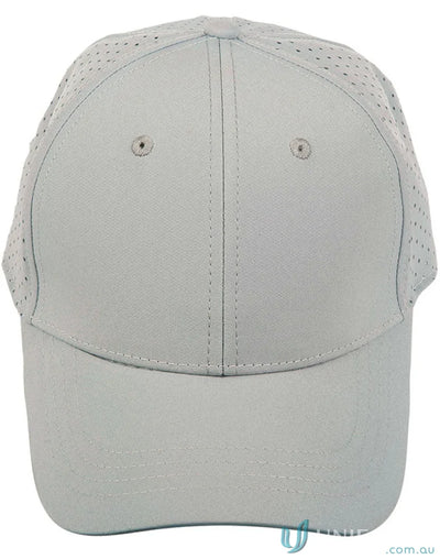 Gray perforated Stretch Laser Cut Runner’s Cap ch88 perfect for winning spirit stretch