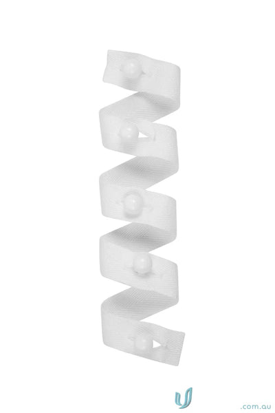 Translucent plastic spiral cable wrap with workcraft stud buttons for healthcare and hospitality gear