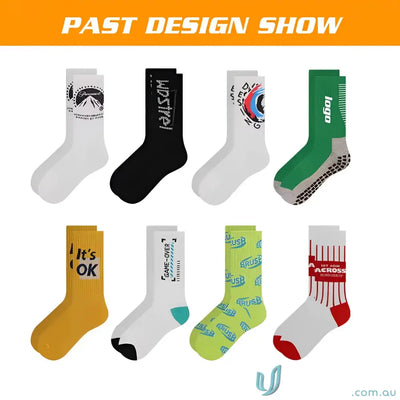 Colorful collection of patterned custom sports socks for athletes and sports fans