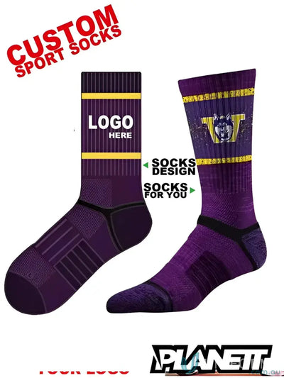 Customizable Sublimated Sports Socks perfect for your team or workout sessions