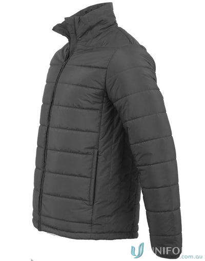 Gray quilted puffer jacket from Winning Spirit 3D Cut Sustainable Insulated Puffer featuring certified recycled PET