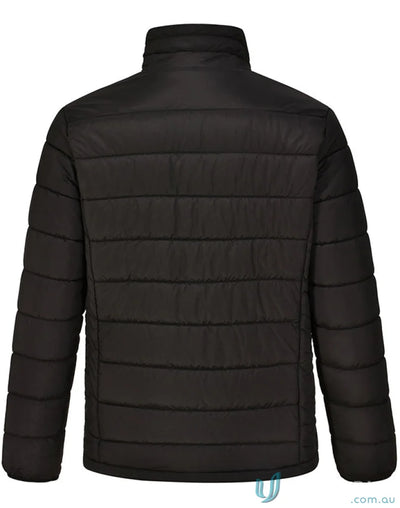 Black quilted puffer jacket from Winning Spirit 3D Cut Sustainable Insulated Puffer using certified recycled PET