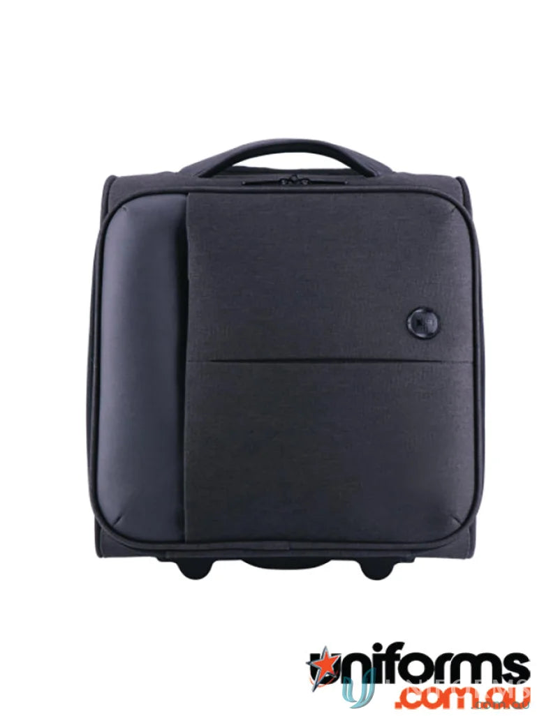 Black rolling carry-on bag from Swissdigital Arosa Underseat Luggage collection