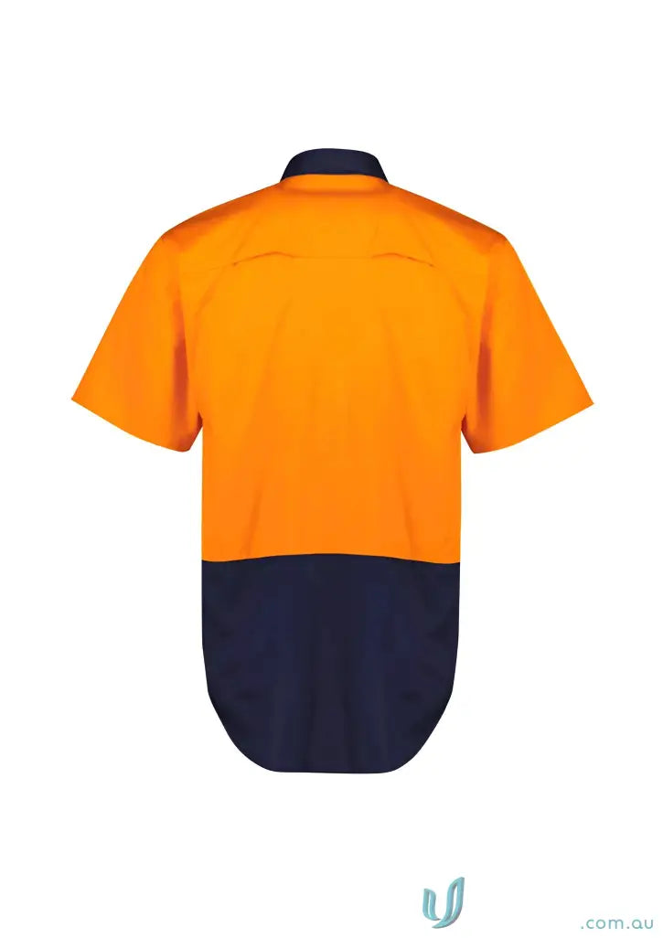 Orange and navy vis short sleeve breathable cotton shirt offers from Syzmic Hi Vis SS Shirt