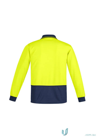 High visibility long sleeve polo shirt from Syzmik Men’s for safe work comfort