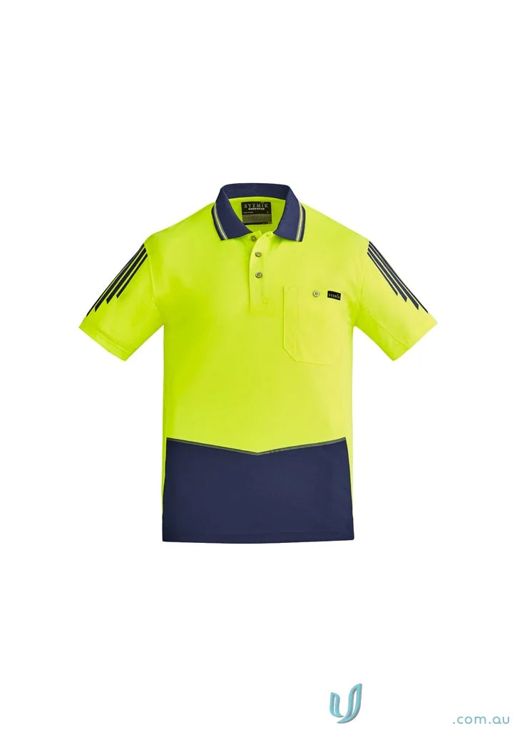 Syzmic Men’s High-Visibility Flux Short Sleeve Polo Zh315 for safety and comfort