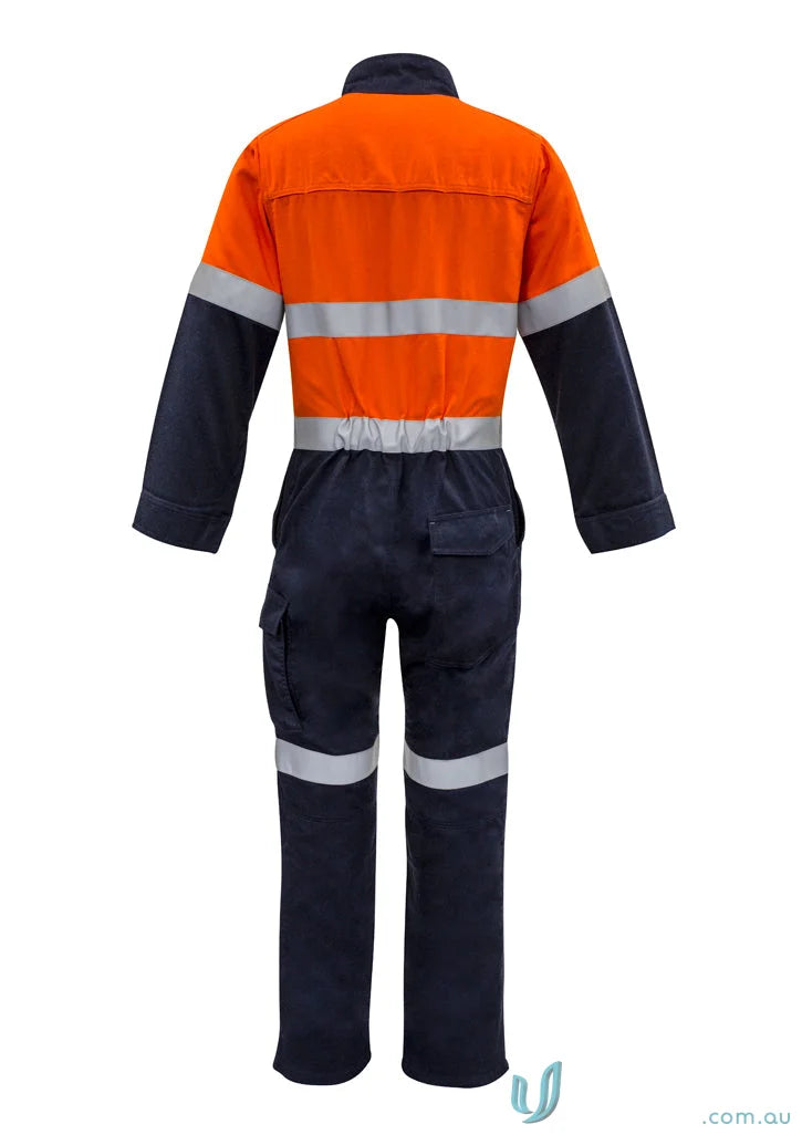 Syzmics mens orange hoop taped ZC525 work jumpsuit for all-day comfort