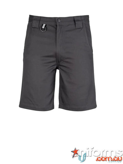 Gray Syzmik Mens Plain Utility Shorts for comfortable workwear