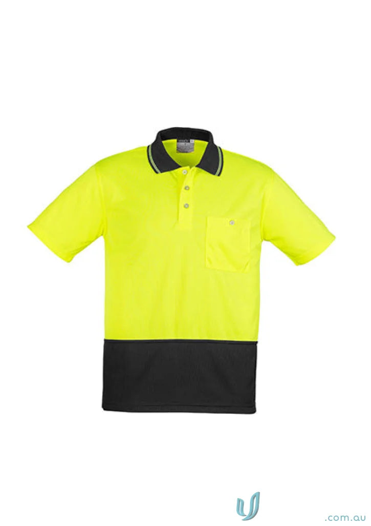Two-tone short sleeve polo shirt from Syzmic Safety Splice visible in VIS Basic Short lineup
