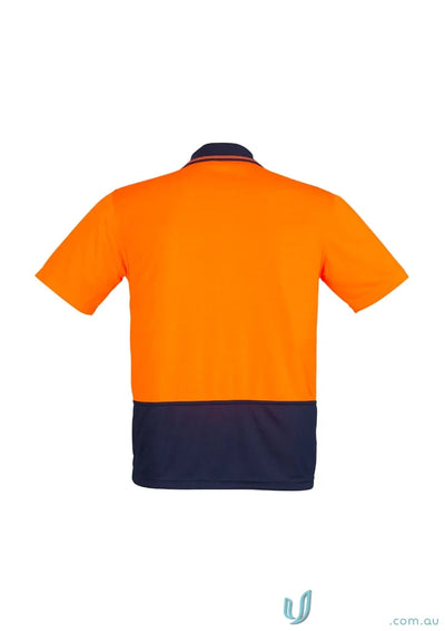 Orange and navy blue Syzmic Safety Splice SS Polo short sleeve polo perfect for work