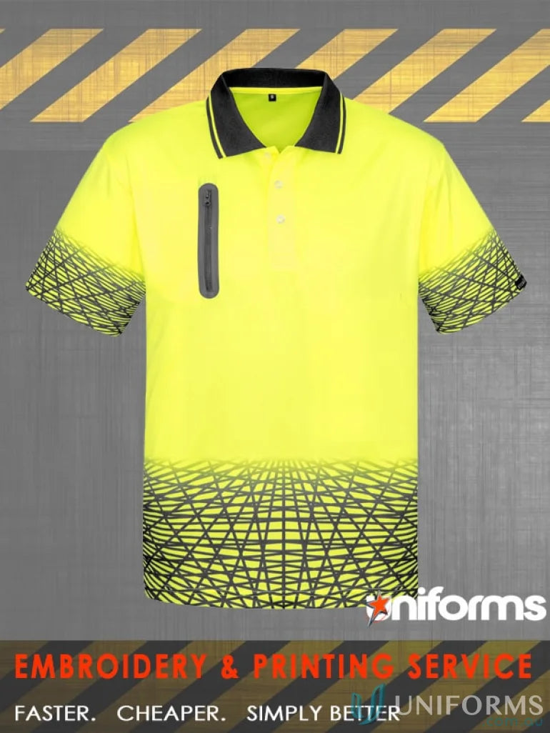 High-vis High-Visibility Work Polo Shirt from Syzmik Mens Short Sleeve Polo Zh300
