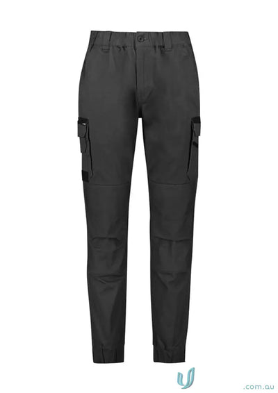 Gray cargo pants from Syzmic Streetworx Heritage Pant line with triple-stitched crotch panel