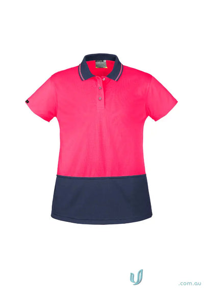 Shop Vis Basic Syzmik Women’s Fit lightweight short sleeve Two-tone Polo Shirt for women
