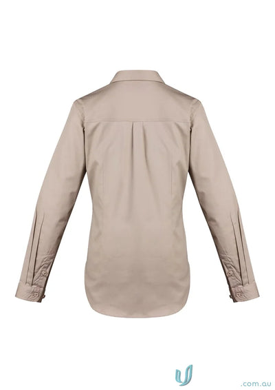 Syzmic Womens Light Weight LS Tradie Shirt with feminine fit and triple-stitched seams