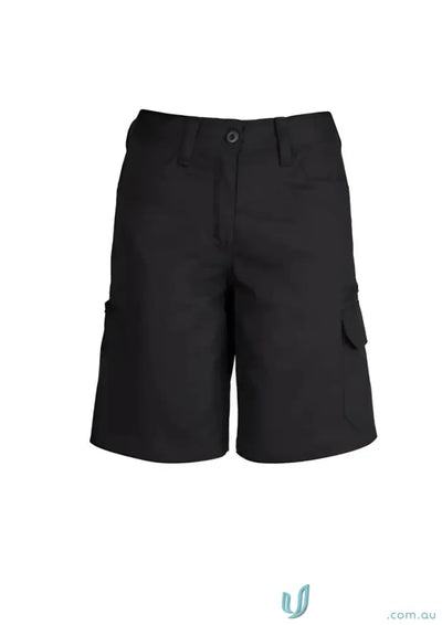 Black cargo shorts from Syzmik Womens Plain Utility Short ZWL011 for unbeatable comfort