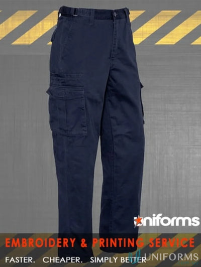 Navy blue Syzmik Mens Cargo Pants with reinforced stress points cargo pants ZP501