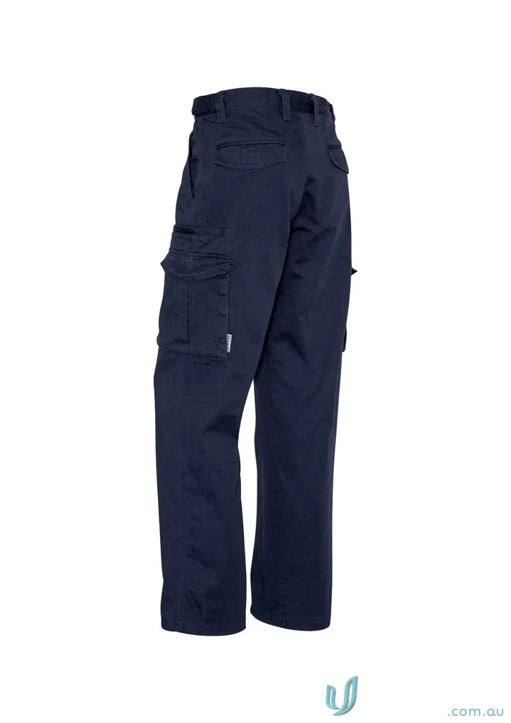 Navy blue Syzmik mens cargo pants with reinforced stress points, style cargo pants zp501