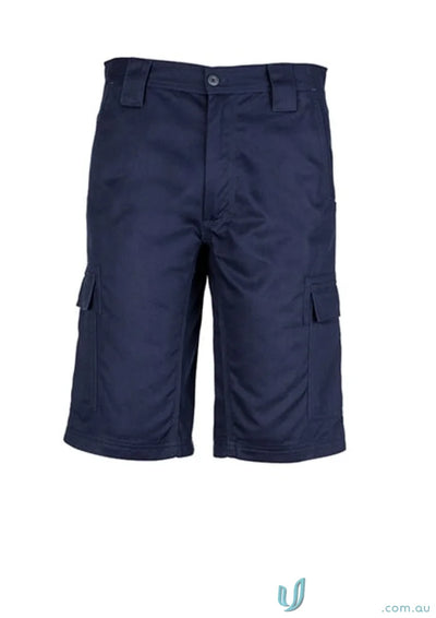 Navy blue Syzmik Mens Midweight Drill Cargo Short ZW012 for casual style