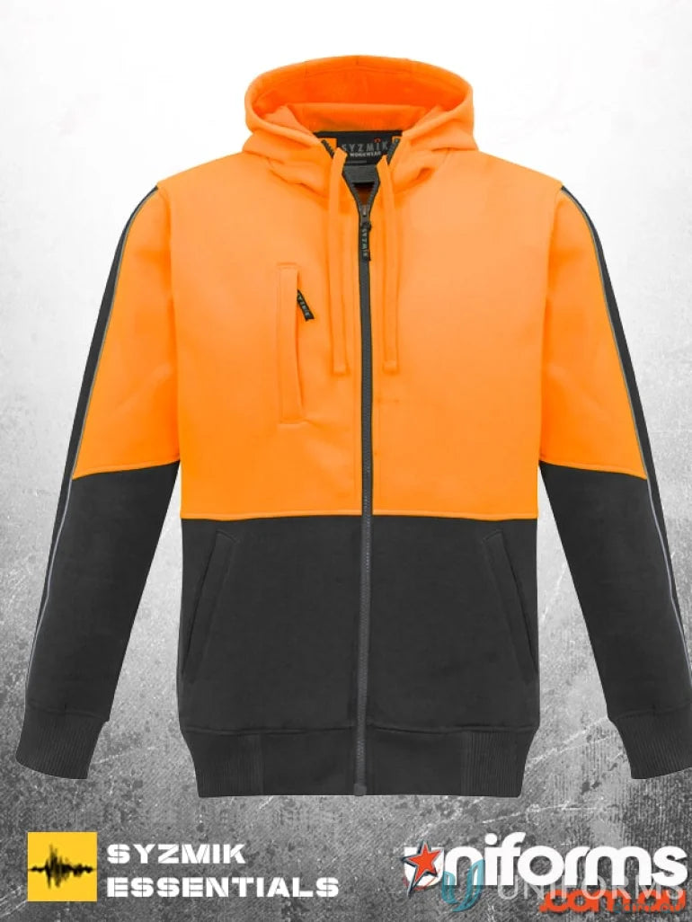 Orange and black zip hoodie ZT485, stay visible with mobile phone pocket from Syzmik