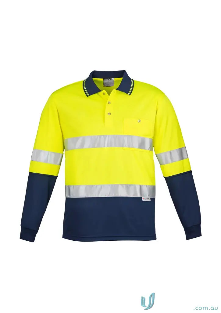 Syzmik Mens Vis Spliced Long Sleeve Hoop Taped Work Shirt for safety and visibility