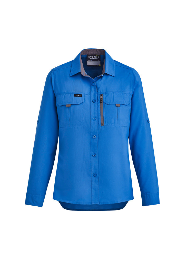 Syzmik womens outdoor sleeve shirt zw760 bright blue long sleeve