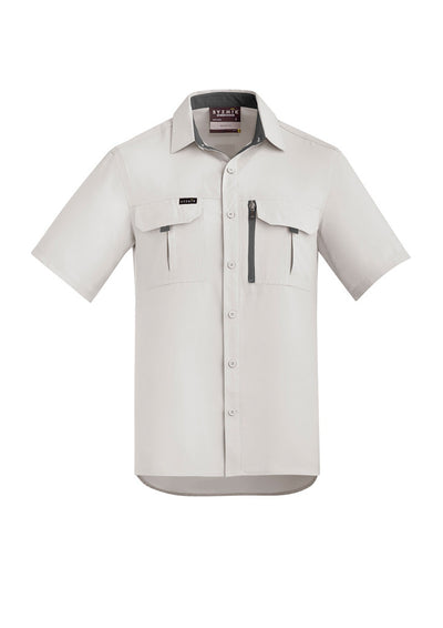 Syzmik Outdoor SS shirt beige short sleeve with chest pockets