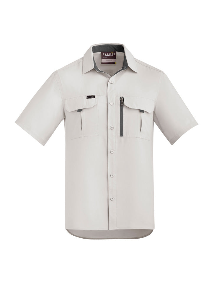 Syzmik Outdoor SS shirt beige short sleeve with chest pockets