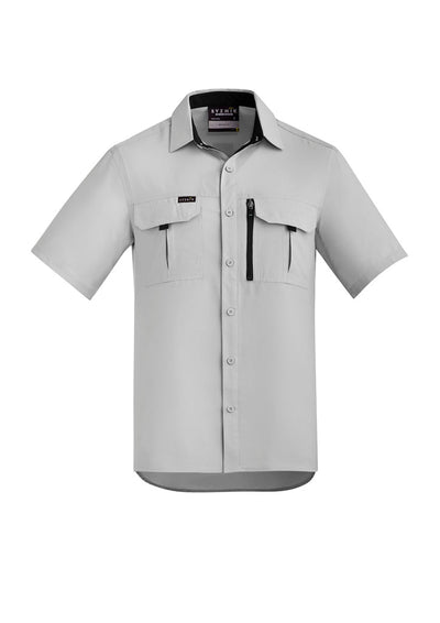 Syzmik Outdoor SS Shirt light gray short sleeve with zipper pocket