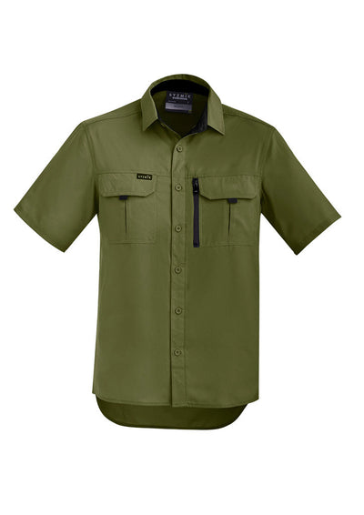 Syzmik men’s outdoor short sleeve shirt zw465 in olive green
