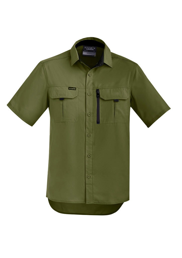 Syzmik men’s outdoor short sleeve shirt zw465 in olive green