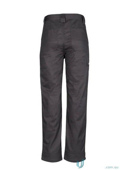 Dark gray Syzmik mens plain utility pants zw002 with wide belt loops